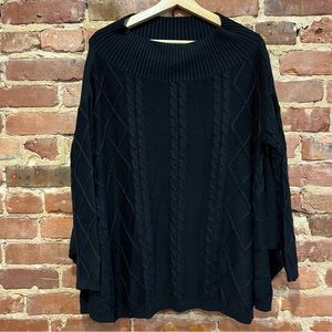 Planet by Lauren G Cable Sweater Pima Cotton Modal Blend One Size Fits All